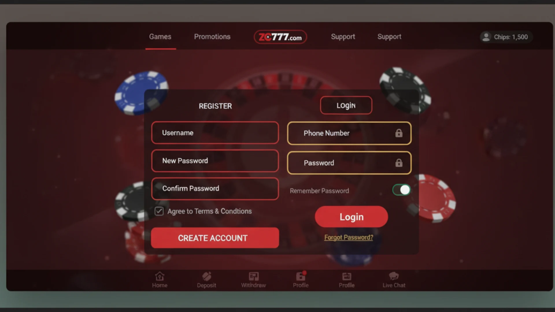 ZC777 Account Registration ZC777 Account Registration